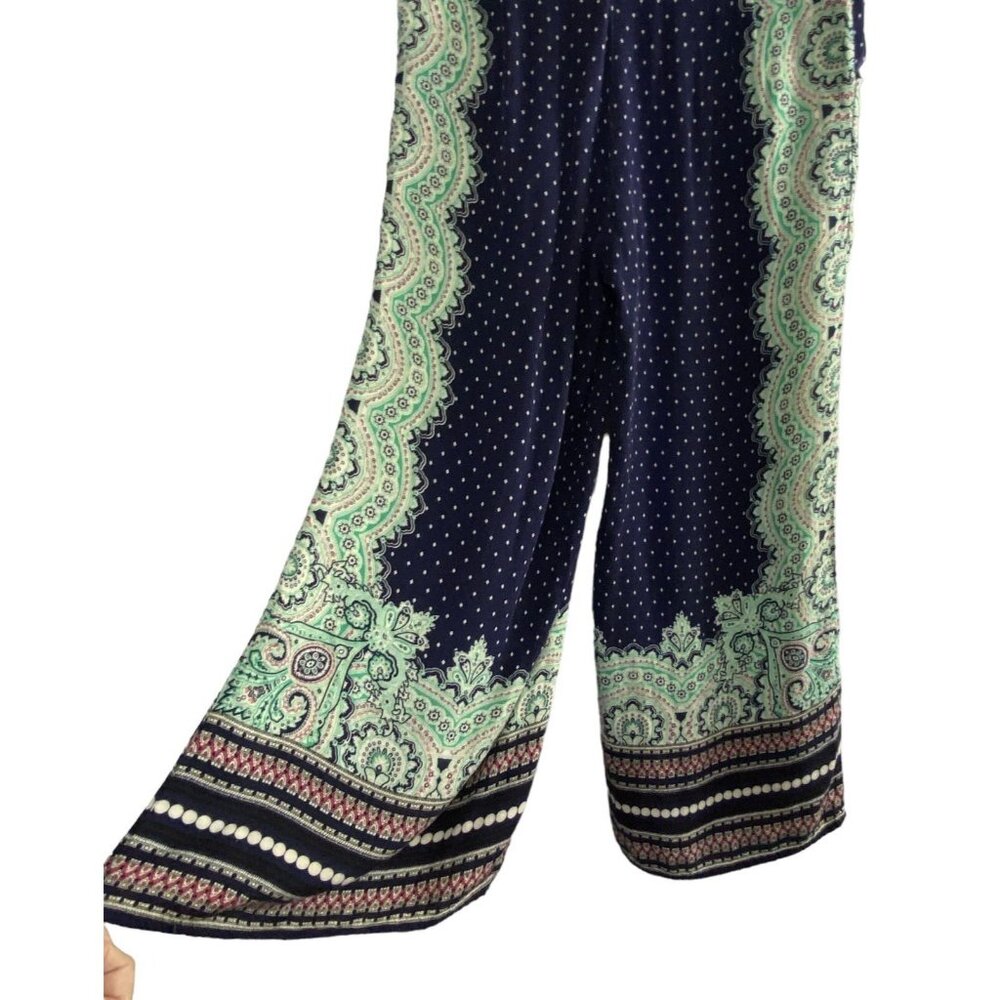 Anthropologie ELEVENSES Women Wide Leg Crop Pants Polka Dots Sz 0 Paisley 77-47 - Picture 3 of 12